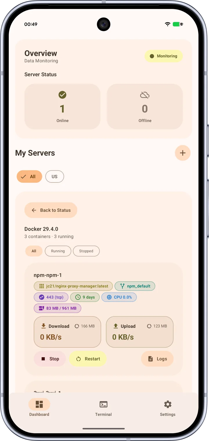 Docker container management